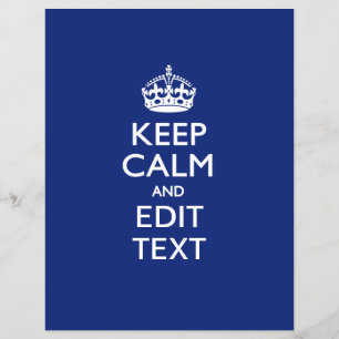 Navyblå Keep Calm Och Redigera Anpassad Text Reklamblad