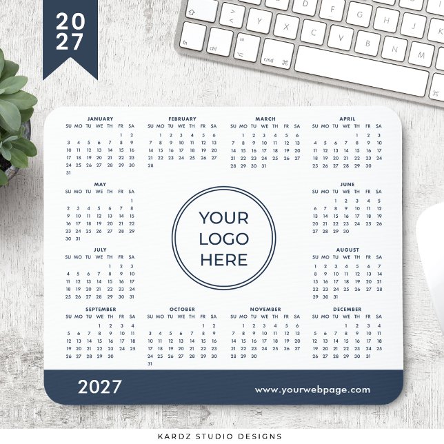 Navyblå Logo 2027 Kalender Musmatta (Skapare uppladdad)