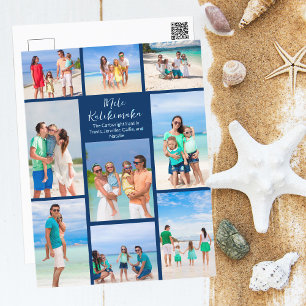 Navyblå Mele Kalikimaka fotokollage strand Helg Vykort