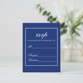 Navyblå minimalistisk RSVP-bifogad kort
