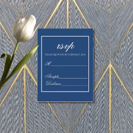 Navyblå minimalistisk RSVP-bifogad kort