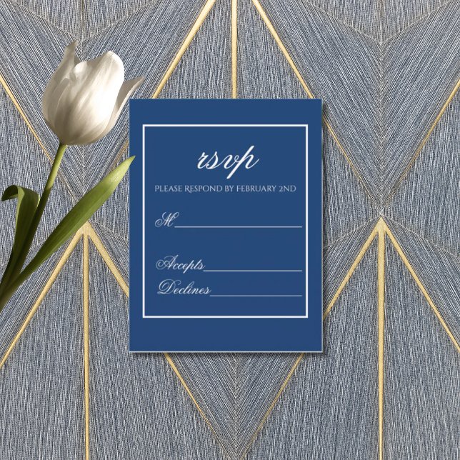 Navyblå minimalistisk RSVP-bifogad kort (Skapare uppladdad)