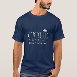 Navyblå moln nio dusch modern stilren t shirt