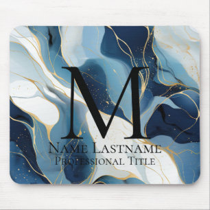Navyblå monogram musmatta