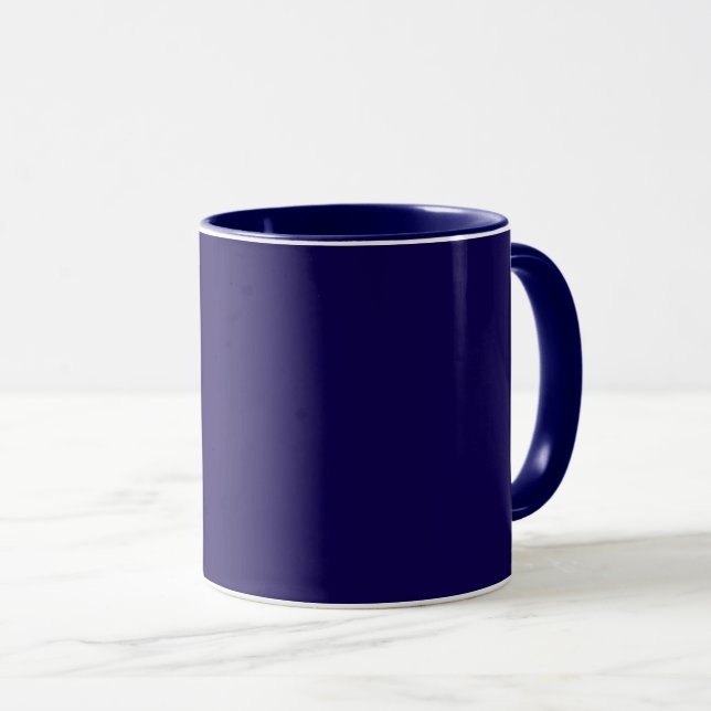 Navyblå mugg med marinblått beslag, (Framsida höger)