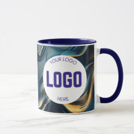 Navyblå och guld Modern Boho anpassad logomugg Mugg