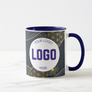 Navyblå och guld Modern Boho anpassad logomugg Mugg