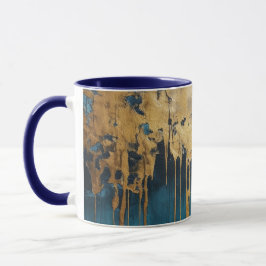 Navyblå och guld Modern Boho anpassad logomugg Mugg
