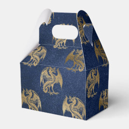 Navyblå och guld vintage drakmönster presentaskar