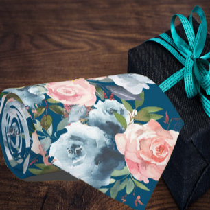 Navyblå och rosa rosor blommor blomster slips