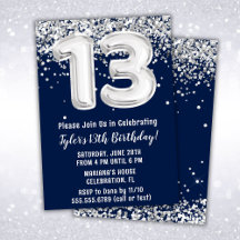 Navyblå och silver 13-årsdag