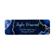 Navyblå och silverfärgad Agat-marmor Födelsedagsfe