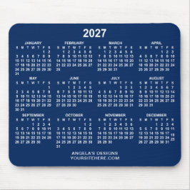 Navyblå och vit 2027 kalenderkampanj musmatta