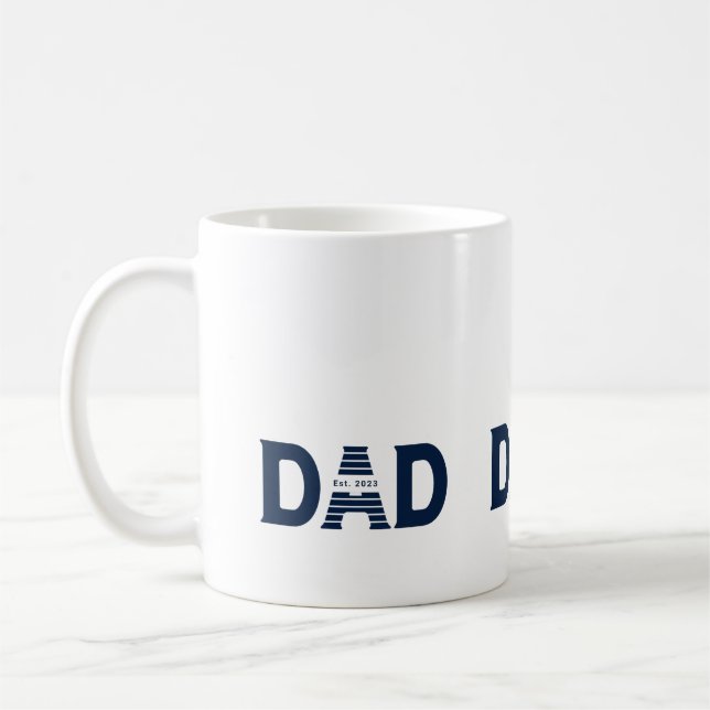 Navyblå Pappa Etablerad Ny Pappagåva Kaffemugg (Vänster)