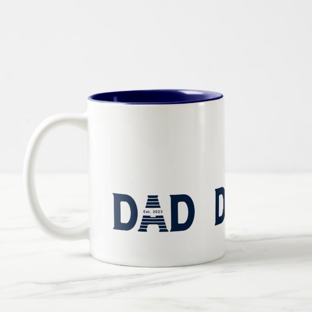 Navyblå Pappa Etablerad Ny Pappagåva Två-Tonad Mugg (Vänster)