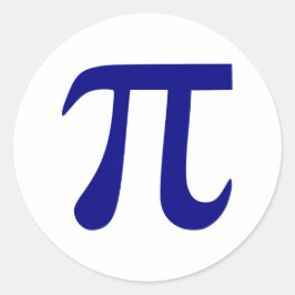 Navyblå Pi-symbol Runt Klistermärke
