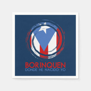 Navyblå Puerto Rico Borinquen Pappersservett