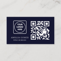 Navyblå QR-kod | Modern Anpassad Kontakt Design