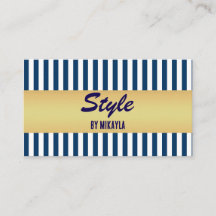 Navyblå Ränder Guld Bar Stylist