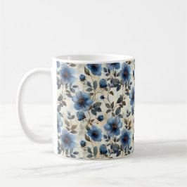 Navyblå Retro Söt Vintage Elegant Chic Blomma Kaffemugg