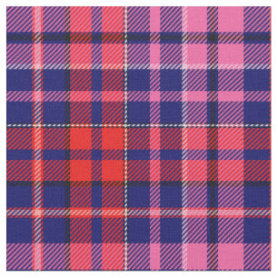 Navyblå Röd Rosa Rutig Tartan Design Tyg