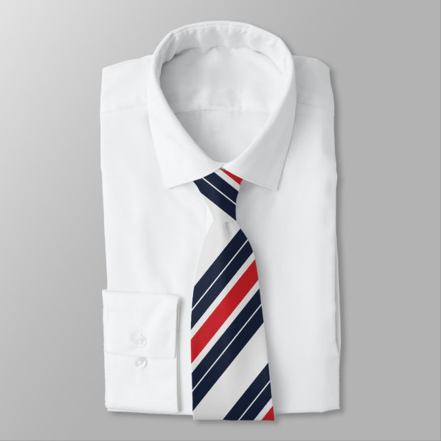 Navyblå röd vit Candy Stripe Slips (Bunden)