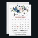 Navyblå rosafärgade rosor Blommig kalender Spara Datumet<br><div class="desc">Elegant och modern romantisk geometrisk akvarell blommig kalender spara datum-kort har en bukett av Navyblå,  rosafärgade,  lila,  persikofärgade akvarellrosor med matchande bladverk. Perfekt för en höft / midsommar bröllop. Hitta fler matchande designs och variationer i min "blissweddingpaperie" -butik. Kontakta mig gärna för ytterligare anpassning eller matchande artiklar</div>