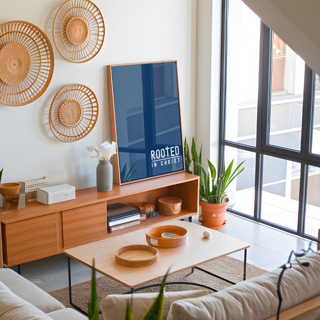 Navyblå rotad kristen troscitatposter poster (Skapare uppladdad)