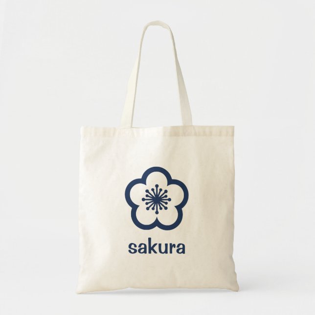 Navyblå Sakura-blomma  Tygkasse (Framsidan)