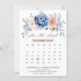 Navyblå Skiffer Dammig Ros Kalender Spara Datum Datumet