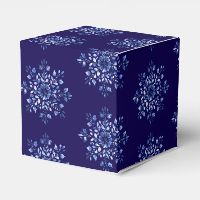 Navyblå Snöflinga Förmånslådor Presentaskar (Baksidan Sidan)