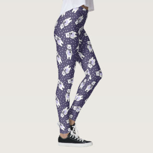 Navyblå söt snö isbjörn mönster leggings