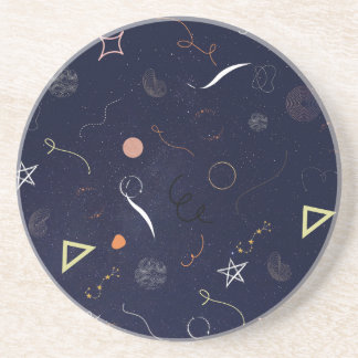 Navyblå stjärnnatt Doodle Coaster Underlägg