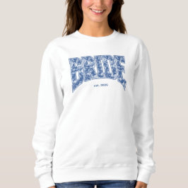 Navyblå Toile BRUD Förlovningsfirande Sista Festen T Shirt