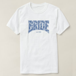 Navyblå Toile BRUD Förlovningsfirande Sista Festen T Shirt