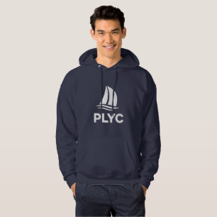 Navyblå Tröja med Vit PLYC-logotyp Hoodie