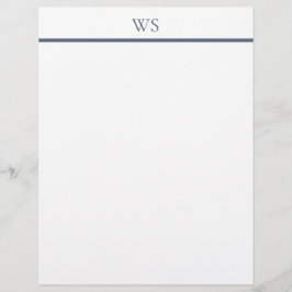 Navyblå tvärstrecksmonogram brevpapper