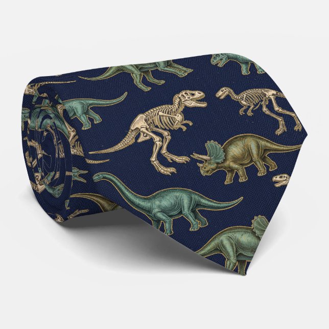 Navyblå Vintage Paleontologi Fossil  Slips (Rullad)