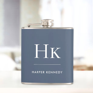 Navyblå vit monogram Elegant personlig  Fickplunta