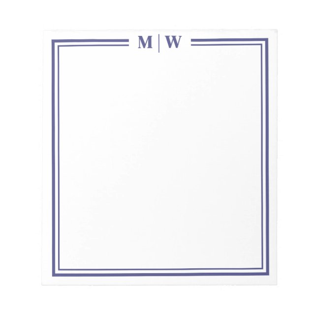 Navyblått Monogram Anteckningsblock (Framsida)