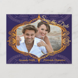 Navyblått och eller Violett med Guld Mandalas Meddelande Vykort