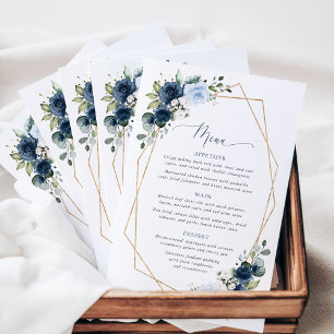 Navyblommor, Blå Blommor, Boho, Bröllopsmeny