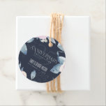 NAVYBLUSH BLÅ BLOMMIG 25-ÅRSJUBILEUM GÅVOR ETIKETTER<br><div class="desc">Om du behöver ytterligare anpassning,  vänligen kontakta mig på yellowfebstudio@gmail.com.</div>