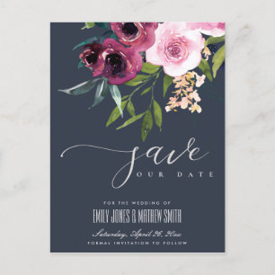 NAVYBLUSH BURGUNDY BLOMSTERKNIPPE Spara datum Meddelande Vykort