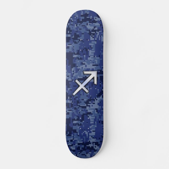 NavyDigital för SagittariusZodiacsymbol kamouflage Skateboard Bräda 20,5 Cm (Framsida)
