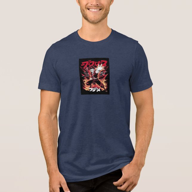 Navyfärgad skjorta | Trendig herrmodekollektion T Shirt (Framsida)