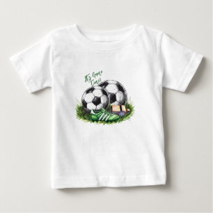 Navygrön fotbollsbarn Vattenfärg foto T Shirt