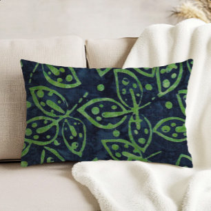 Navygrön lövverk Boho Batik Look Prydnadskudde