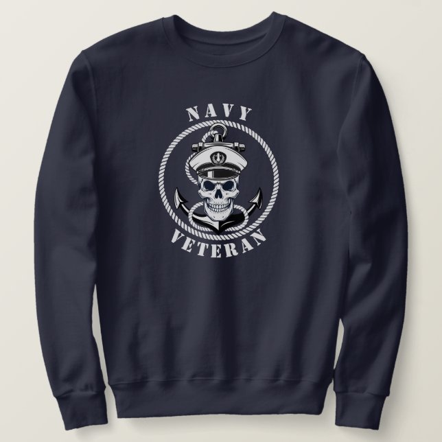 Navyveteran Lång Ärmad Tröja (Design framsida)