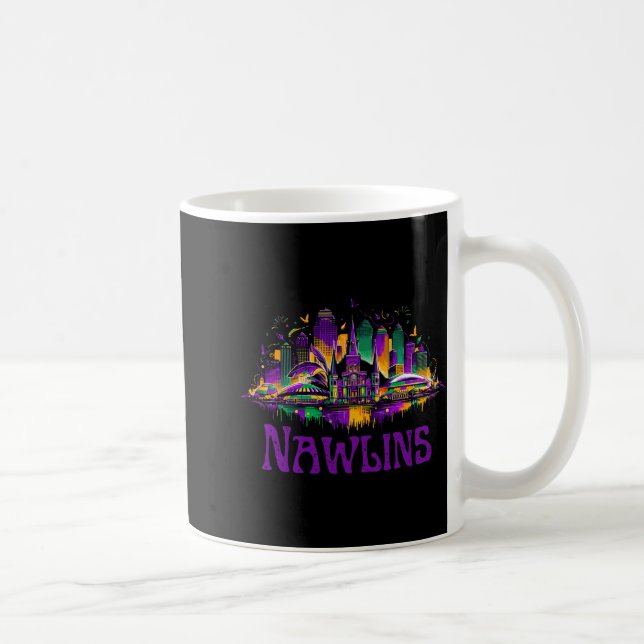 Nawlins New Orleans stadsbild Mardi-gras souvenir  Kaffemugg (Höger)